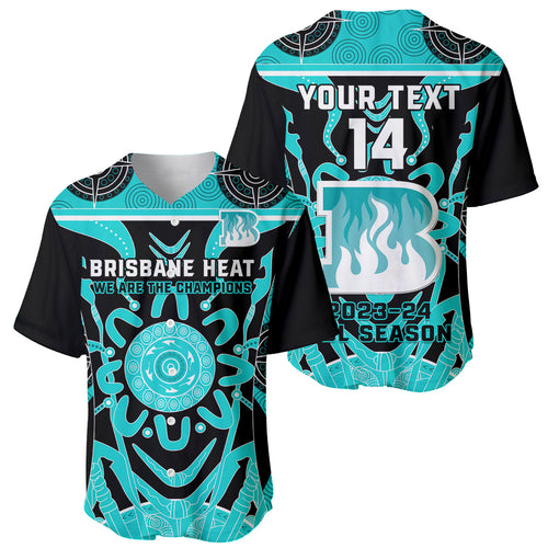 Custom Brisbane Heat Baseball Jersey We Are The Champions Aboriginal Art