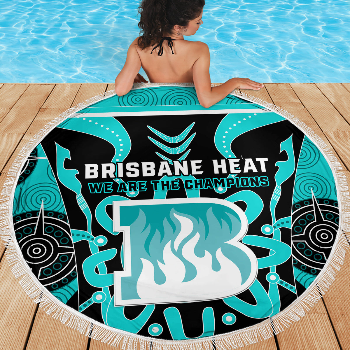 Custom Brisbane Heat Beach Blanket We Are The Champions Aboriginal Art