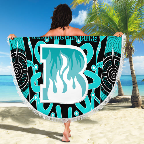 Custom Brisbane Heat Beach Blanket We Are The Champions Aboriginal Art