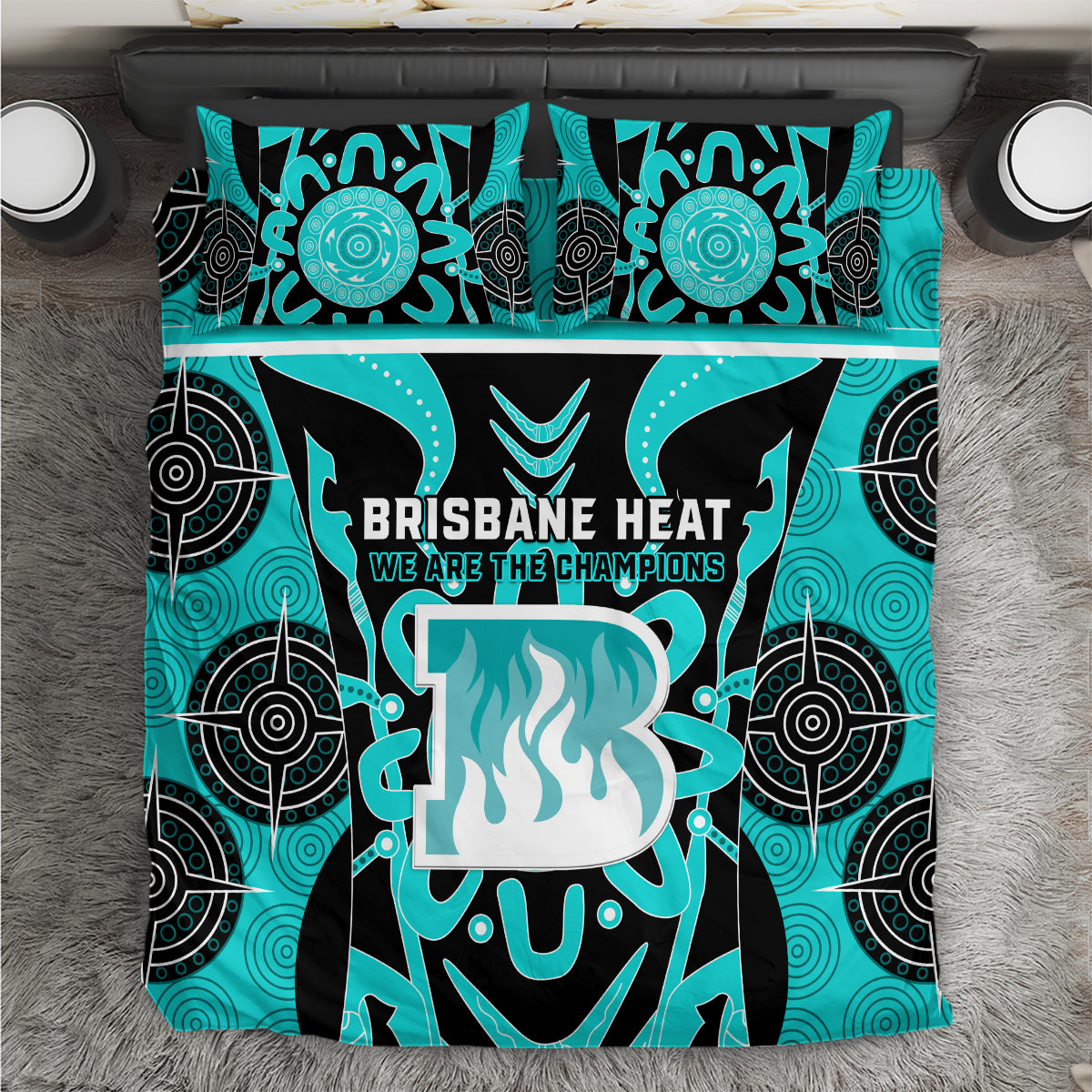 Custom Brisbane Heat Bedding Set We Are The Champions Aboriginal Art