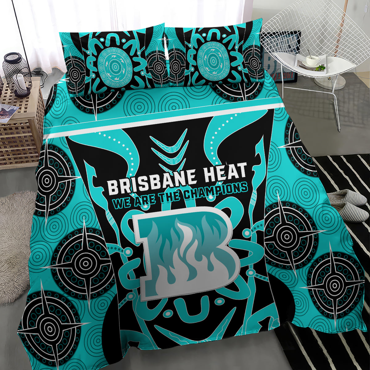 Custom Brisbane Heat Bedding Set We Are The Champions Aboriginal Art
