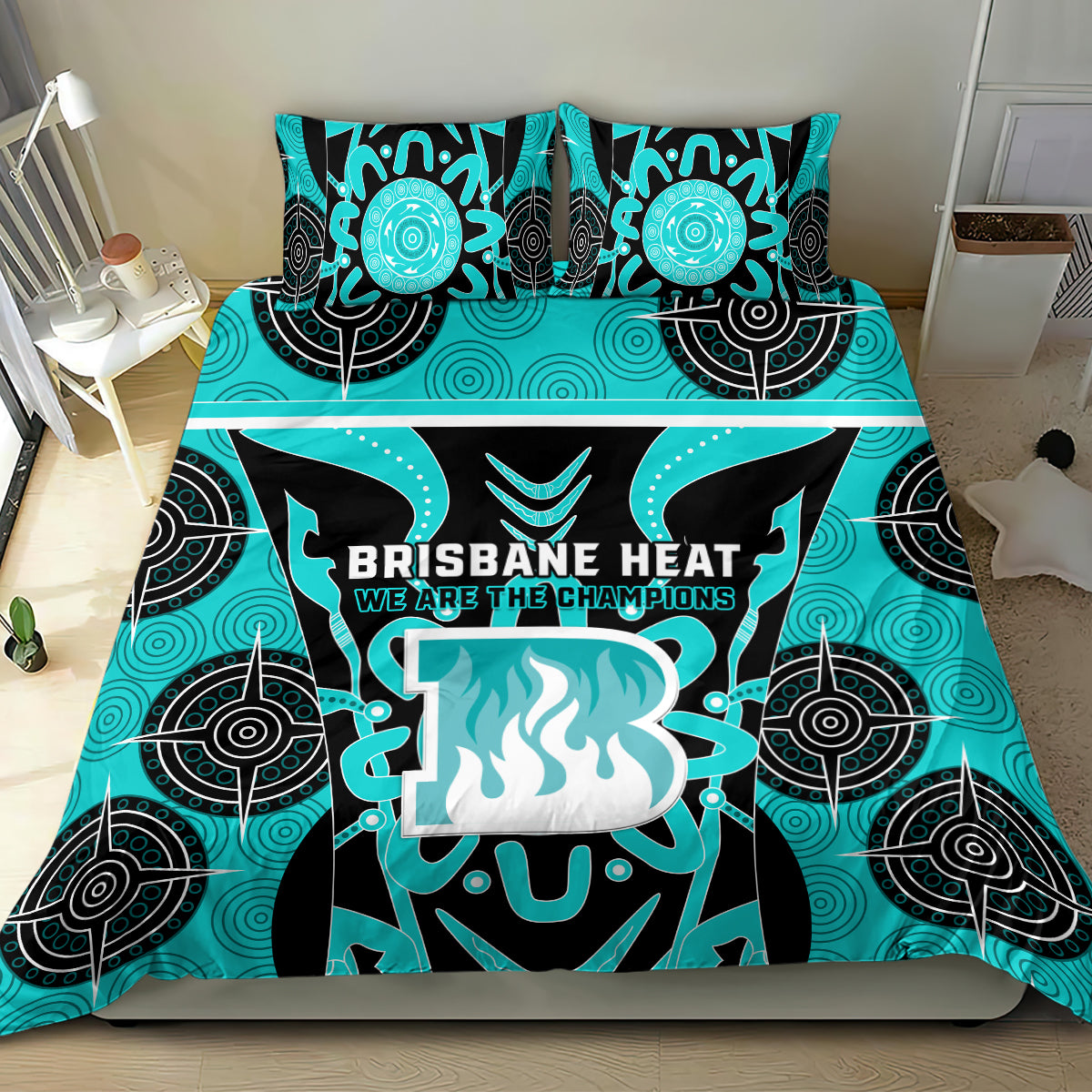 Custom Brisbane Heat Bedding Set We Are The Champions Aboriginal Art