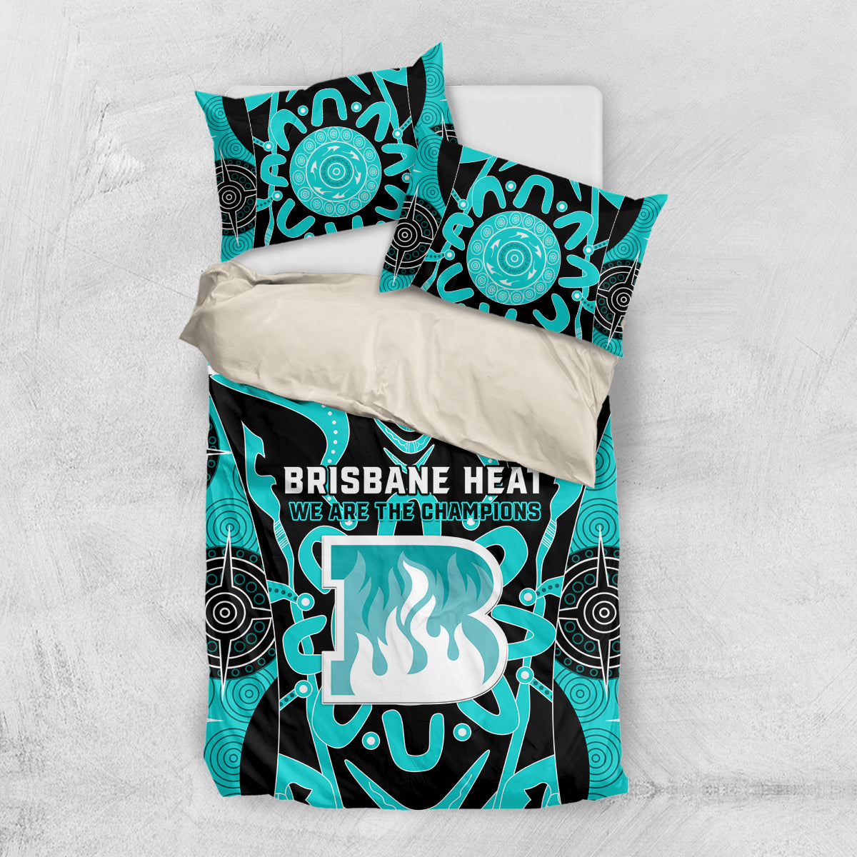 Custom Brisbane Heat Bedding Set We Are The Champions Aboriginal Art