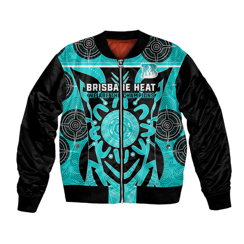 Custom Brisbane Heat Bomber Jacket We Are The Champions Aboriginal Art
