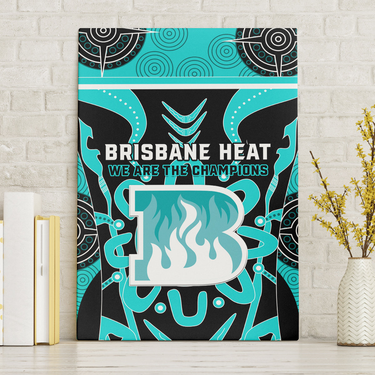 Custom Brisbane Heat Canvas Wall Art We Are The Champions Aboriginal Art