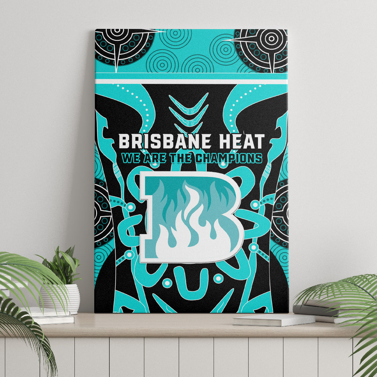 Custom Brisbane Heat Canvas Wall Art We Are The Champions Aboriginal Art