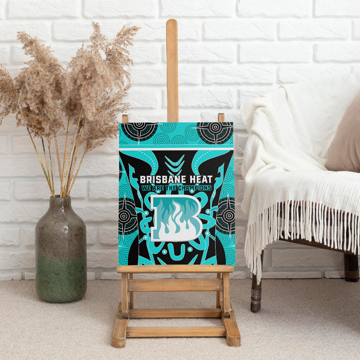 Custom Brisbane Heat Canvas Wall Art We Are The Champions Aboriginal Art
