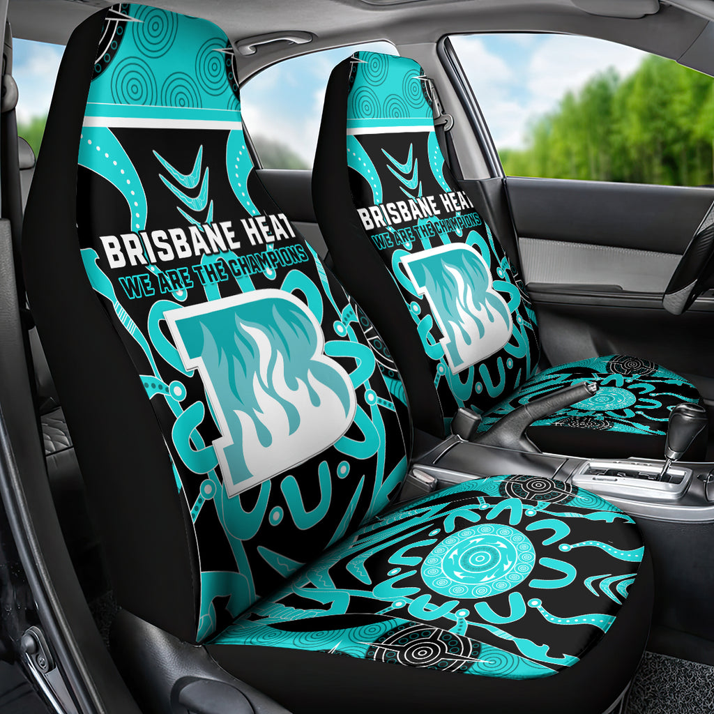 Custom Brisbane Heat Car Seat Cover We Are The Champions Aboriginal Art