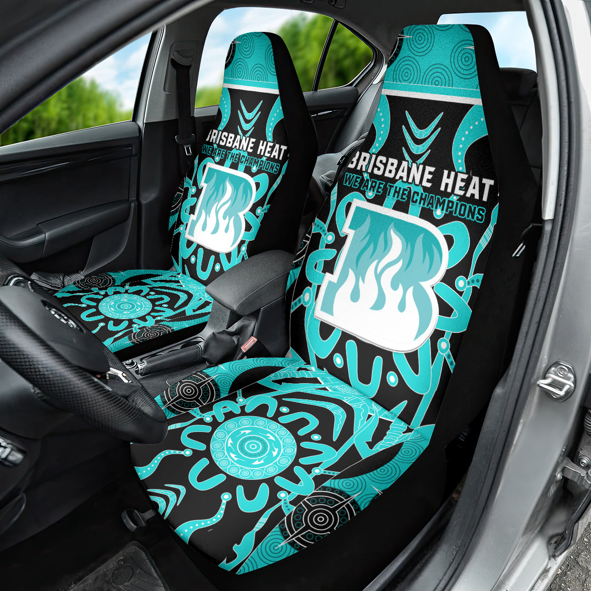 Custom Brisbane Heat Car Seat Cover We Are The Champions Aboriginal Art