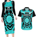 Custom Brisbane Heat Couples Matching Long Sleeve Bodycon Dress and Hawaiian Shirt We Are The Champions Aboriginal Art