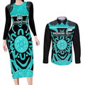 Custom Brisbane Heat Couples Matching Long Sleeve Bodycon Dress and Long Sleeve Button Shirt We Are The Champions Aboriginal Art