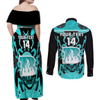 Custom Brisbane Heat Couples Matching Off Shoulder Maxi Dress and Long Sleeve Button Shirt We Are The Champions Aboriginal Art