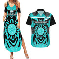 Custom Brisbane Heat Couples Matching Summer Maxi Dress and Hawaiian Shirt We Are The Champions Aboriginal Art