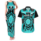 Custom Brisbane Heat Couples Matching Tank Maxi Dress and Hawaiian Shirt We Are The Champions Aboriginal Art