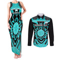 Custom Brisbane Heat Couples Matching Tank Maxi Dress and Long Sleeve Button Shirt We Are The Champions Aboriginal Art