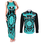 Custom Brisbane Heat Couples Matching Tank Maxi Dress and Long Sleeve Button Shirt We Are The Champions Aboriginal Art