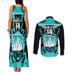 Custom Brisbane Heat Couples Matching Tank Maxi Dress and Long Sleeve Button Shirt We Are The Champions Aboriginal Art