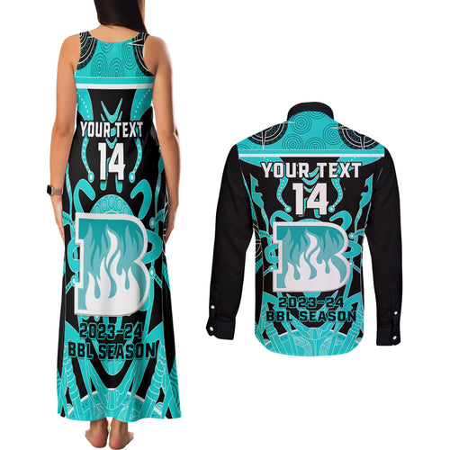 Custom Brisbane Heat Couples Matching Tank Maxi Dress and Long Sleeve Button Shirt We Are The Champions Aboriginal Art
