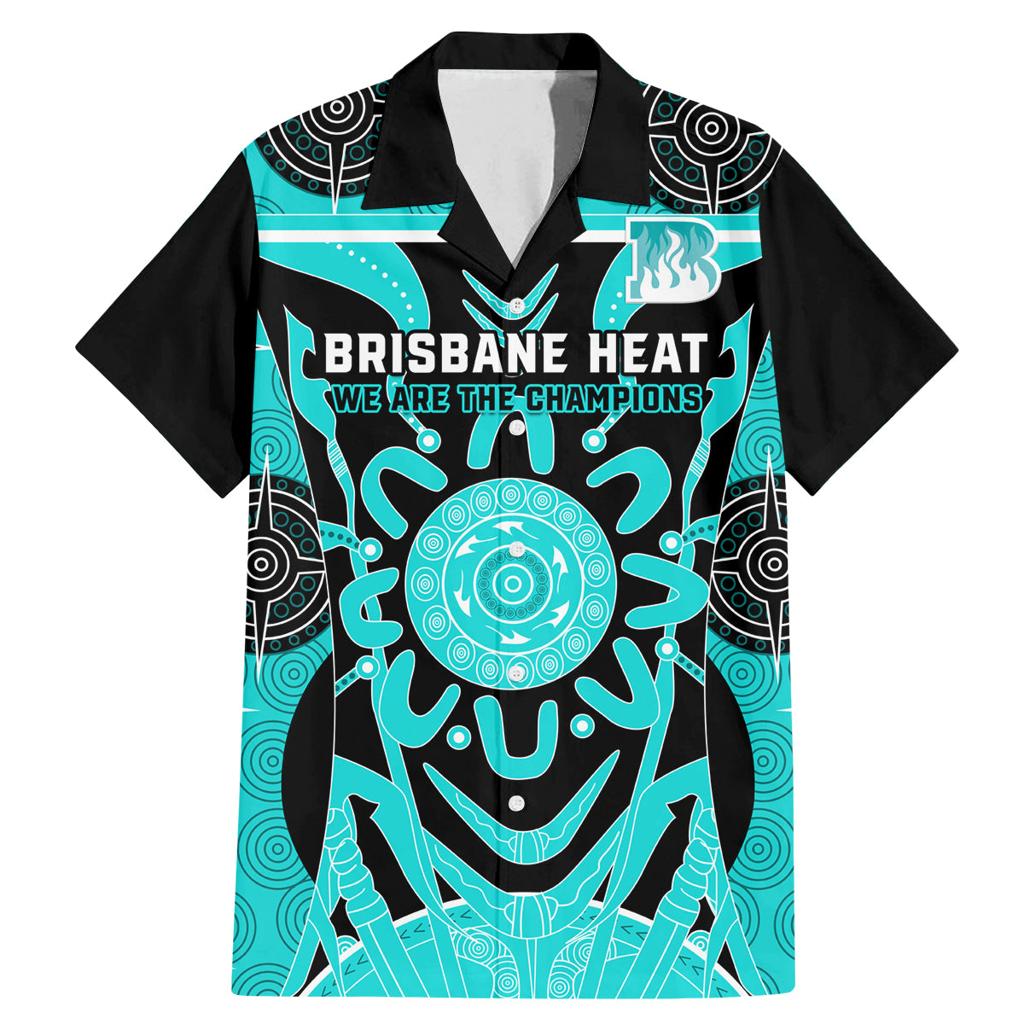 Custom Brisbane Heat Family Matching Mermaid Dress and Hawaiian Shirt We Are The Champions Aboriginal Art