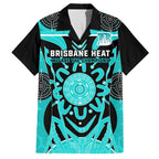 Custom Brisbane Heat Family Matching Off Shoulder Maxi Dress and Hawaiian Shirt We Are The Champions Aboriginal Art