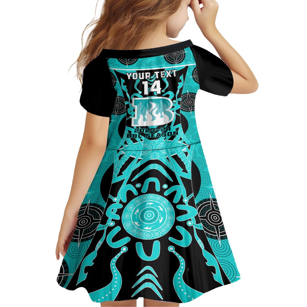 Custom Brisbane Heat Family Matching Off Shoulder Short Dress and Hawaiian Shirt We Are The Champions Aboriginal Art