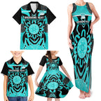 Custom Brisbane Heat Family Matching Tank Maxi Dress and Hawaiian Shirt We Are The Champions Aboriginal Art