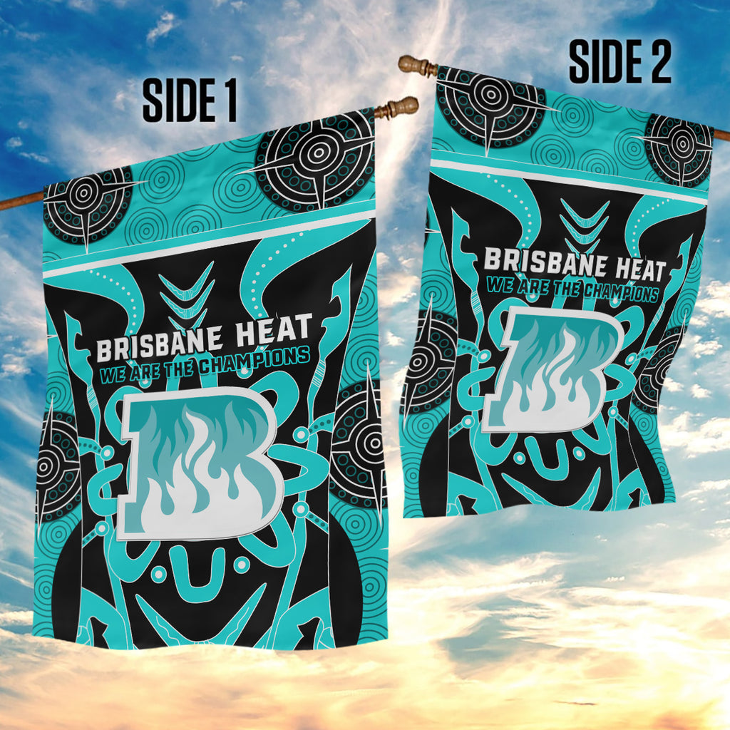 Custom Brisbane Heat Garden Flag We Are The Champions Aboriginal Art