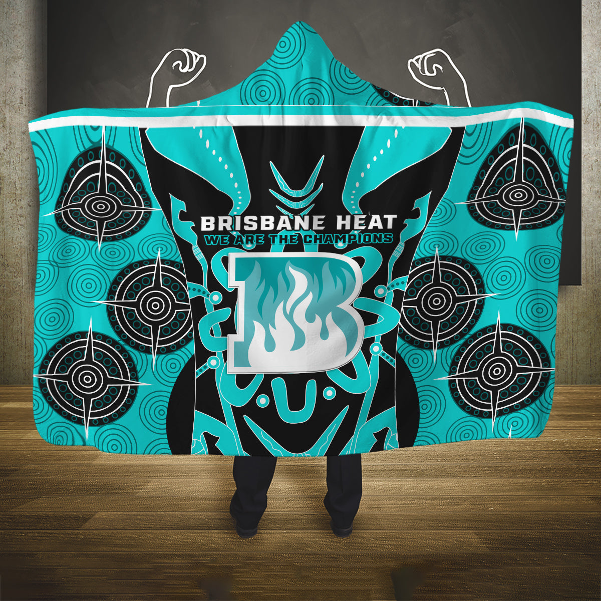 Custom Brisbane Heat Hooded Blanket We Are The Champions Aboriginal Art