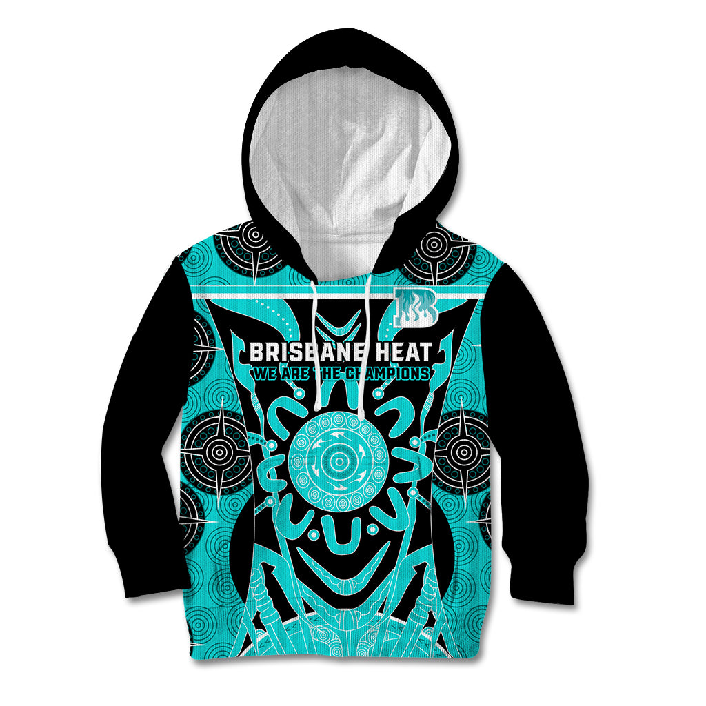 Custom Brisbane Heat Kid Hoodie We Are The Champions Aboriginal Art