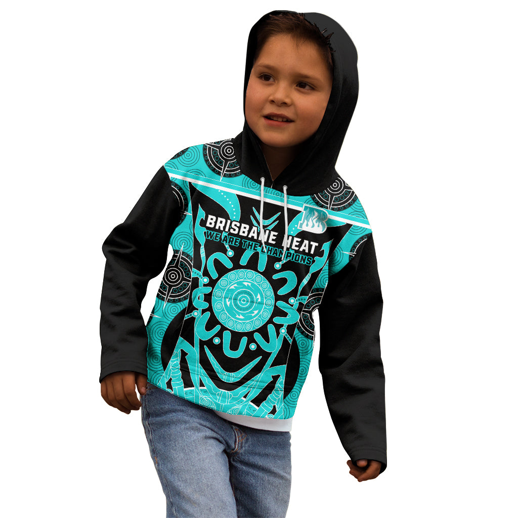 Custom Brisbane Heat Kid Hoodie We Are The Champions Aboriginal Art