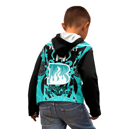 Custom Brisbane Heat Kid Hoodie We Are The Champions Aboriginal Art