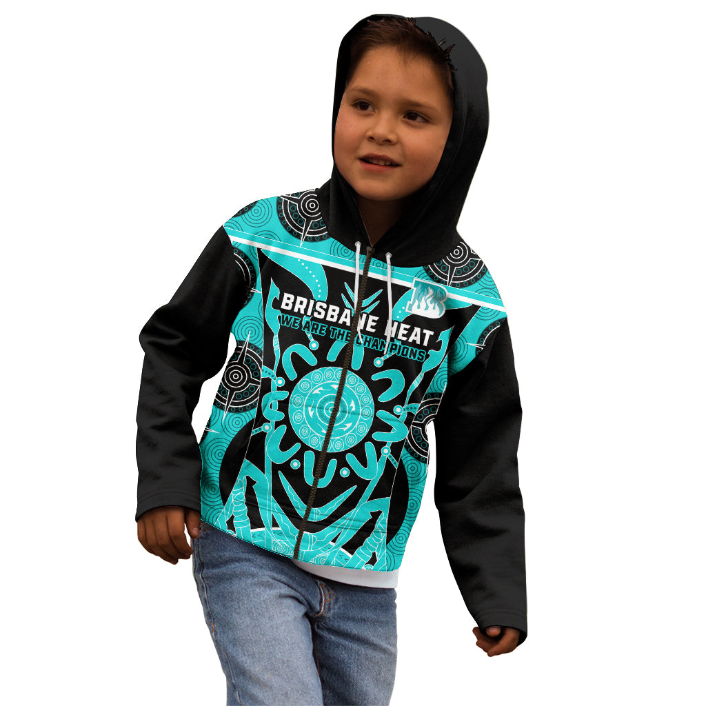 Custom Brisbane Heat Kid Hoodie We Are The Champions Aboriginal Art