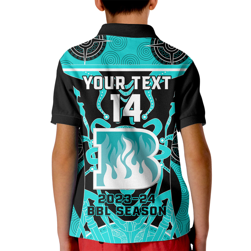 Custom Brisbane Heat Kid Polo Shirt We Are The Champions Aboriginal Art
