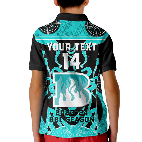 Custom Brisbane Heat Kid Polo Shirt We Are The Champions Aboriginal Art