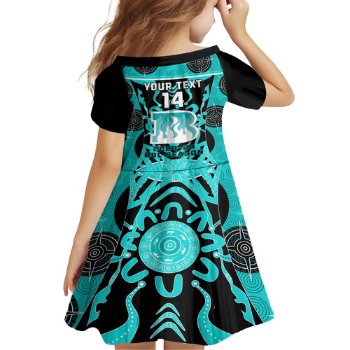 Custom Brisbane Heat Kid Short Sleeve Dress We Are The Champions Aboriginal Art