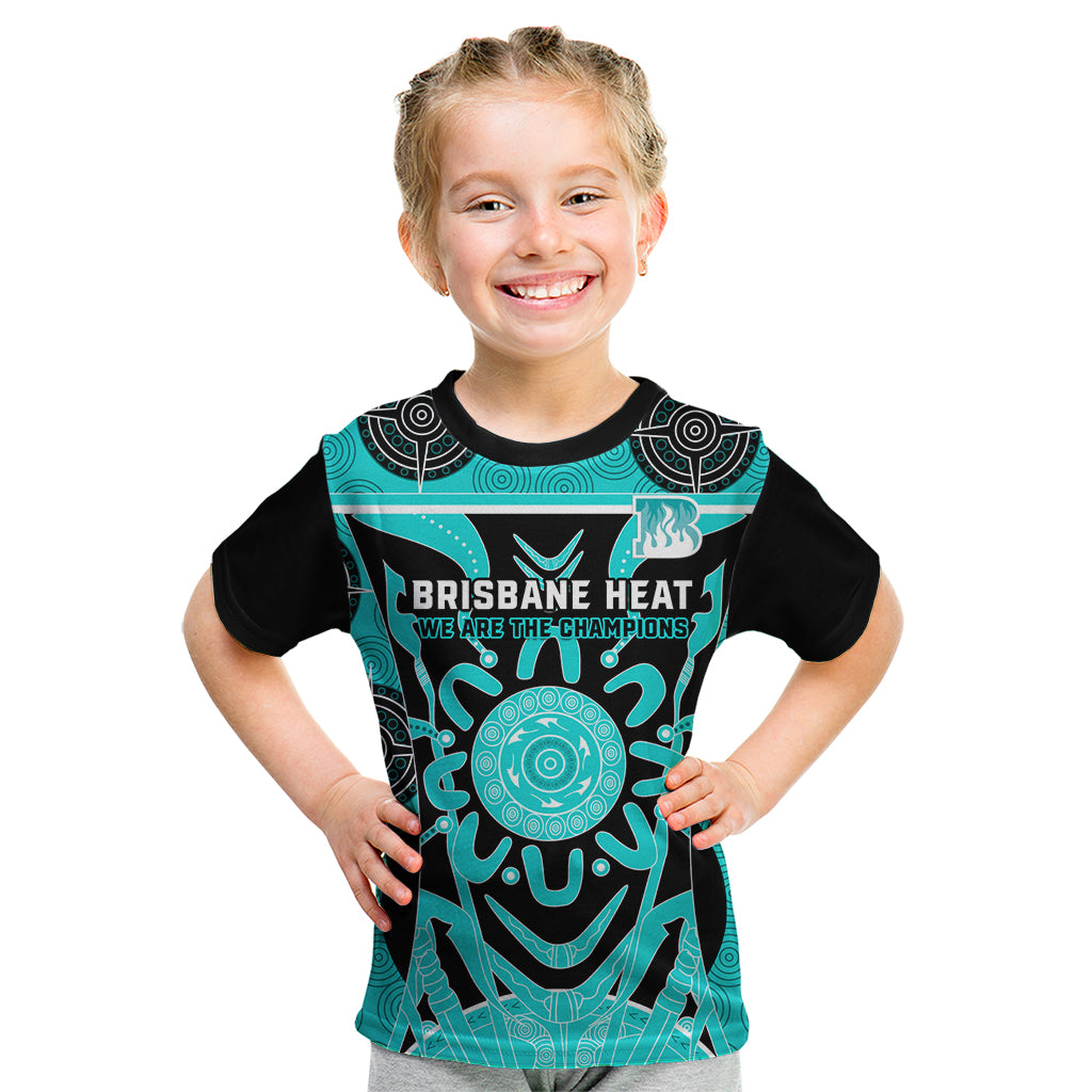 Custom Brisbane Heat Kid T Shirt We Are The Champions Aboriginal Art