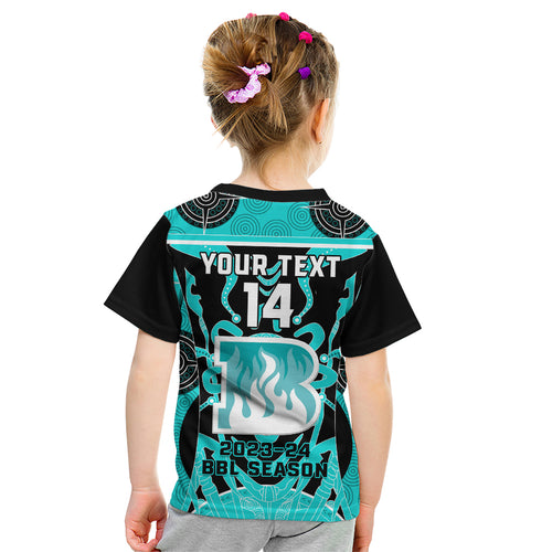 Custom Brisbane Heat Kid T Shirt We Are The Champions Aboriginal Art