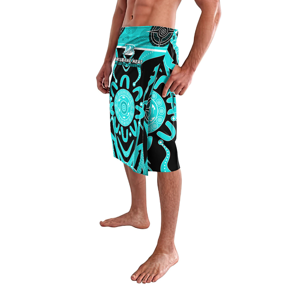 Custom Brisbane Heat Lavalava We Are The Champions Aboriginal Art
