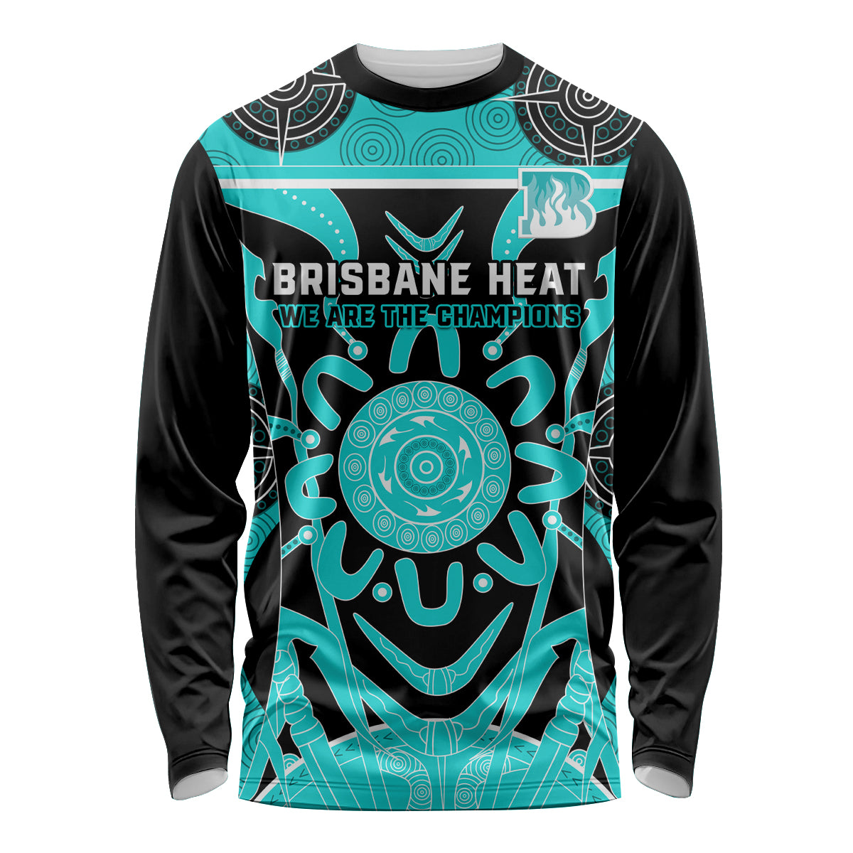 Custom Brisbane Heat Long Sleeve Shirt We Are The Champions Aboriginal Art