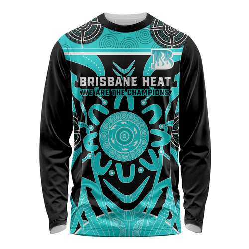 Custom Brisbane Heat Long Sleeve Shirt We Are The Champions Aboriginal Art