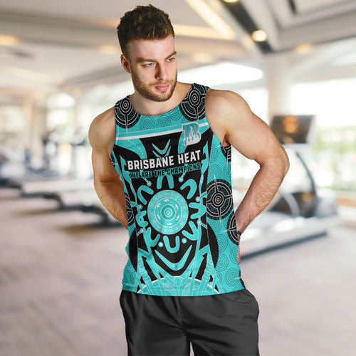 Custom Brisbane Heat Men Tank Top We Are The Champions Aboriginal Art