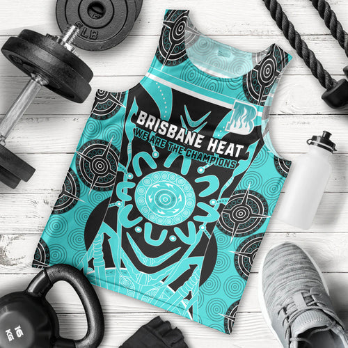 Custom Brisbane Heat Men Tank Top We Are The Champions Aboriginal Art