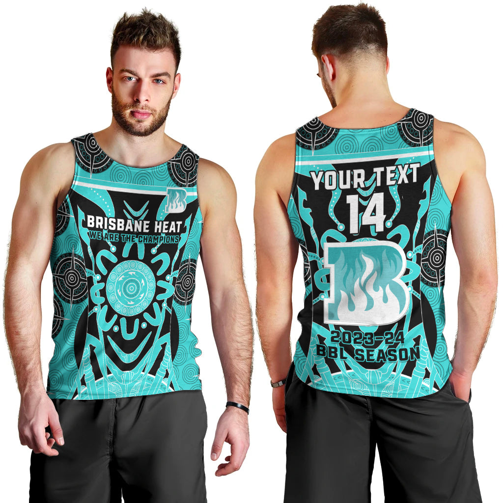 Custom Brisbane Heat Men Tank Top We Are The Champions Aboriginal Art