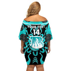 Custom Brisbane Heat Off Shoulder Short Dress We Are The Champions Aboriginal Art
