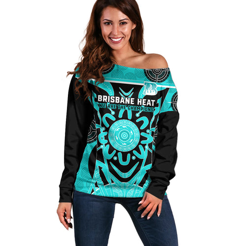 Custom Brisbane Heat Off Shoulder Sweater We Are The Champions Aboriginal Art
