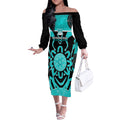 Custom Brisbane Heat Off The Shoulder Long Sleeve Dress We Are The Champions Aboriginal Art