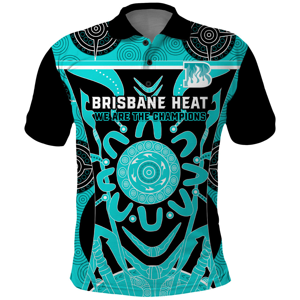 Custom Brisbane Heat Polo Shirt We Are The Champions Aboriginal Art