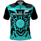 Custom Brisbane Heat Polo Shirt We Are The Champions Aboriginal Art