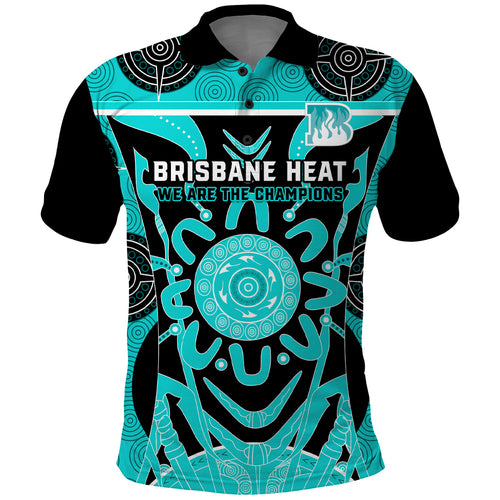 Custom Brisbane Heat Polo Shirt We Are The Champions Aboriginal Art