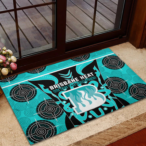 Custom Brisbane Heat Rubber Doormat We Are The Champions Aboriginal Art